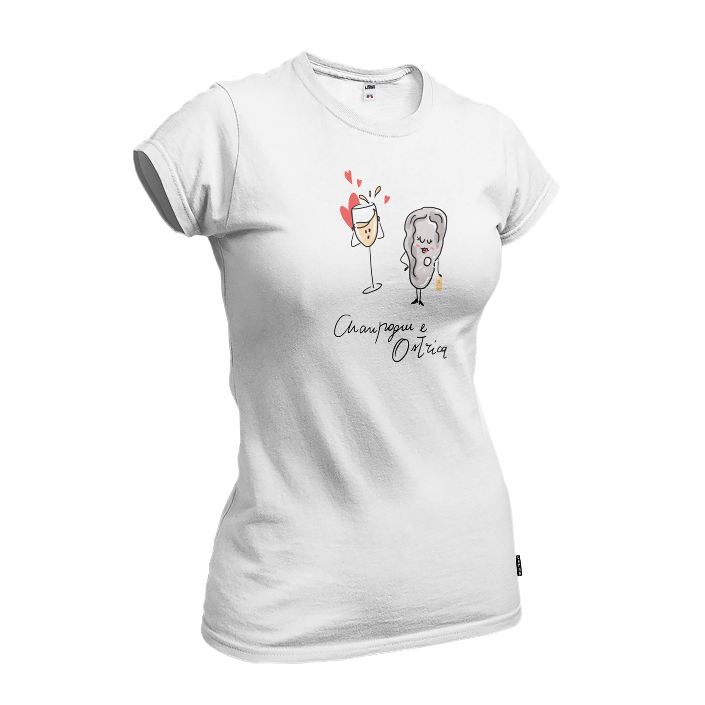 Champagne e Ostrica- T-Shirt Donna